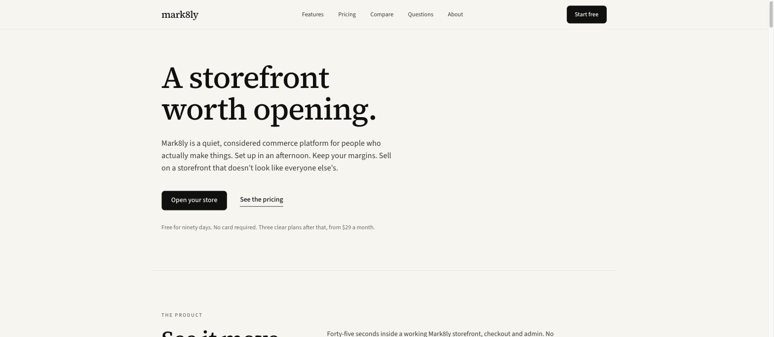 Mark8ly storefront